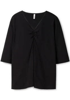 Shirt aus Jersey, mit V-Ausschnitt und Kellerfalte<sheego Fashion