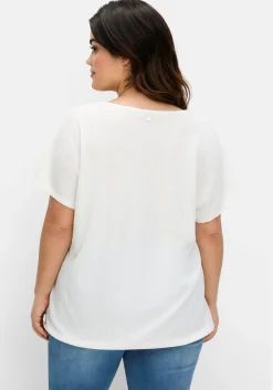 Shirt aus Struktur-Jersey, mit Gummizugsaum<sheego Clearance