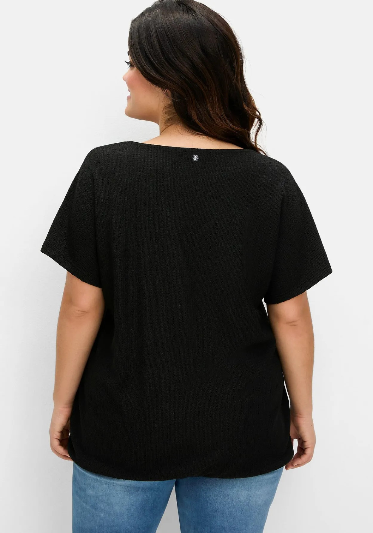 Shirt aus Struktur-Jersey, mit Gummizugsaum<sheego Hot