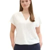 Shirt im Ajourmuster, mit elastischem Bund<TOM TAILOR Plus New