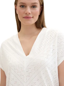 Shirt im Ajourmuster, mit elastischem Bund<TOM TAILOR Plus New