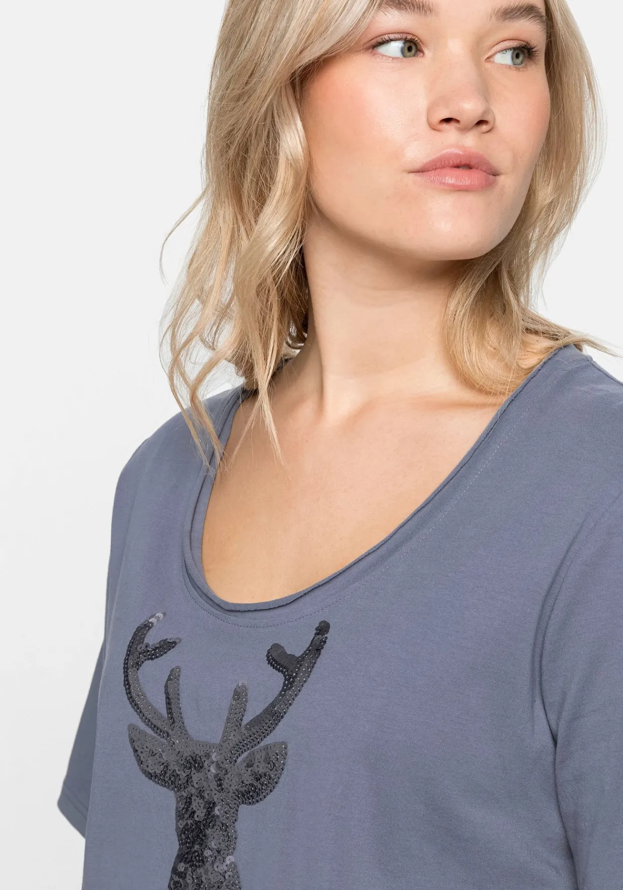 Shirt im Trachtenlook, mit Pailletten<sheego New