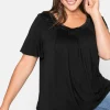 Shirt in A-Linie mit dekorativer Blende, aus Viskose-Jersey<sheego Outlet