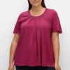 Shirt in A-Linie mit dekorativer Blende, aus Viskose-Jersey<sheego Sale