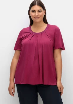 Shirt in A-Linie mit dekorativer Blende, aus Viskose-Jersey<sheego Sale