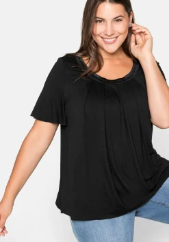 Shirt in A-Linie mit dekorativer Blende, aus Viskose-Jersey<sheego Outlet