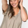 Shirt in A-Linie mit dekorativer Blende, aus Viskose-Jersey<sheego Sale
