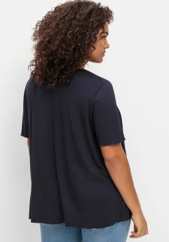 Shirt in A-Linie mit dekorativer Blende, aus Viskose-Jersey<sheego Outlet