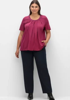 Shirt in A-Linie mit dekorativer Blende, aus Viskose-Jersey<sheego Sale