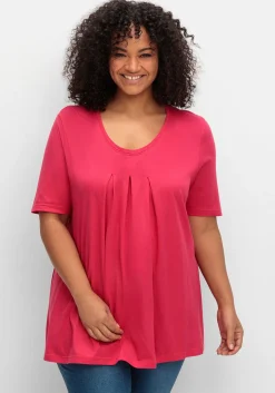 Shirt in A-Linie, mit Kellerfalten am Ausschnitt<sheego Hot