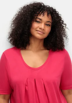 Shirt in A-Linie, mit Kellerfalten am Ausschnitt<sheego Hot