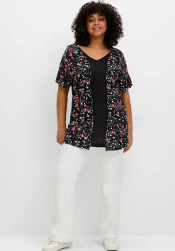 Shirt in 2-in-1-Optik, mit Blumendruck<sheego New
