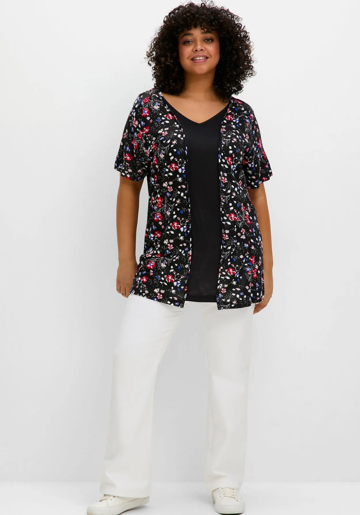Shirt in 2-in-1-Optik, mit Blumendruck<sheego New