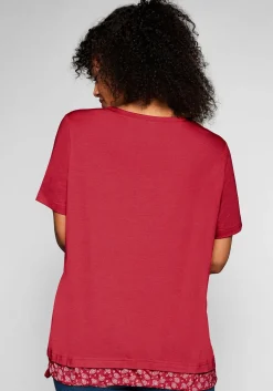 Shirt in 2-in-1-Optik mit Print und Tunnelzug<sheego Clearance