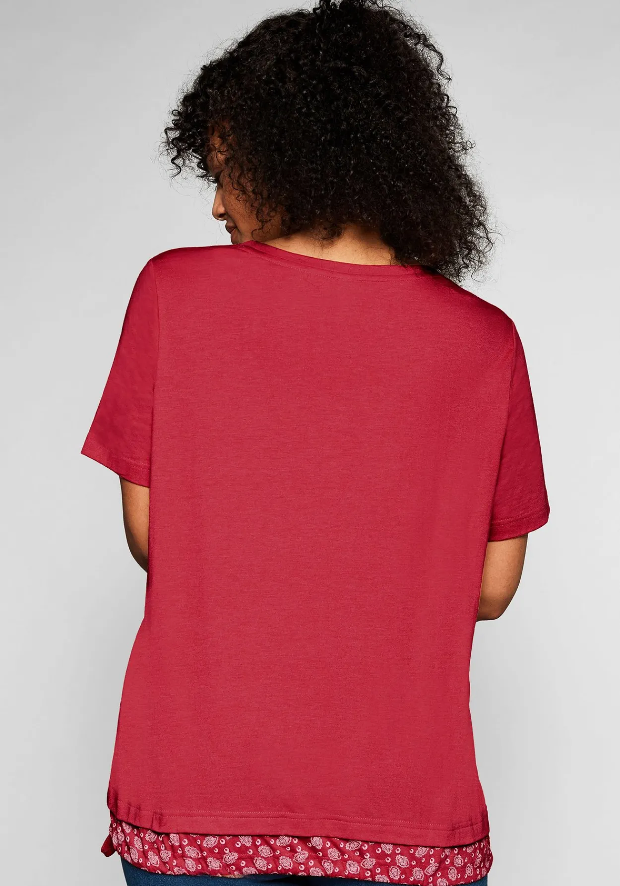 Shirt in 2-in-1-Optik mit Print und Tunnelzug<sheego Clearance