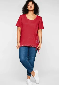Shirt in 2-in-1-Optik mit Print und Tunnelzug<sheego Clearance