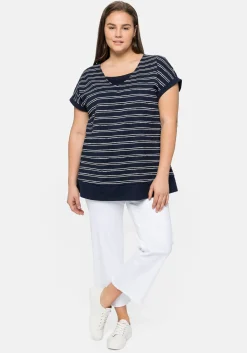 Shirt in Layeroptik, mit dezenten Streifen<sheego Outlet