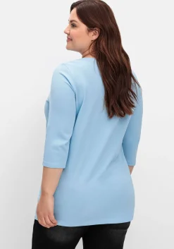 Shirt in Piqué-Qualität mit 3/4-Ärmeln<sheego Sale
