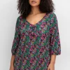 Shirt mit Allover-Blumendruck und tiefem Ausschnitt<sheego by Joe Browns Sale