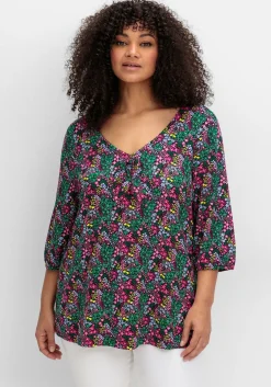 Shirt mit Allover-Blumendruck und tiefem Ausschnitt<sheego by Joe Browns Sale