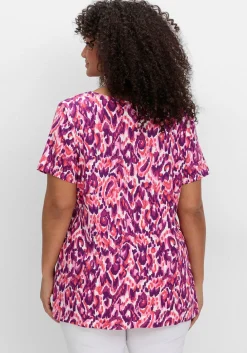 Shirt mit Alloverdruck und V-Ausschnitt<sheego by Joe Browns Best