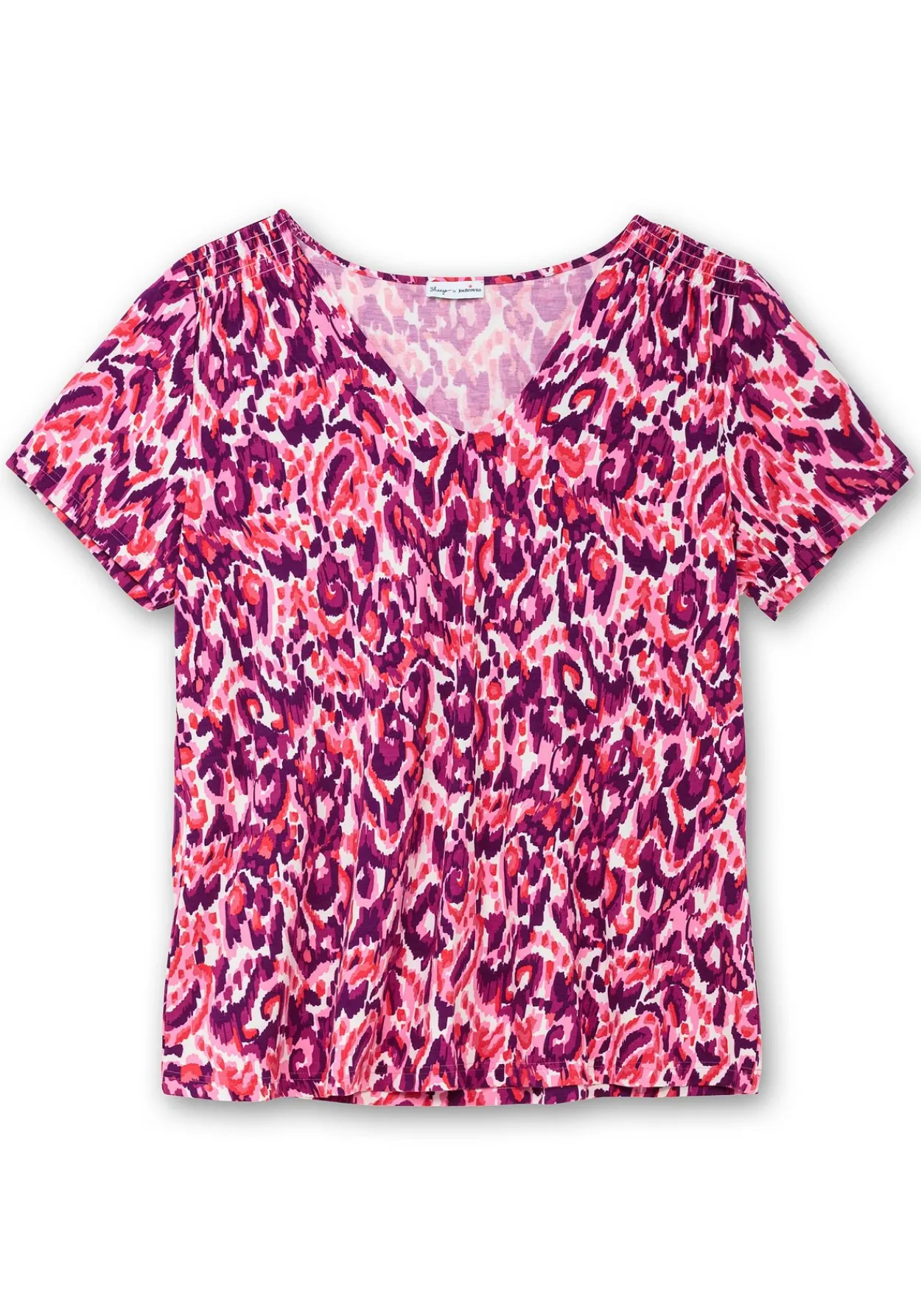 Shirt mit Alloverdruck und V-Ausschnitt<sheego by Joe Browns Best