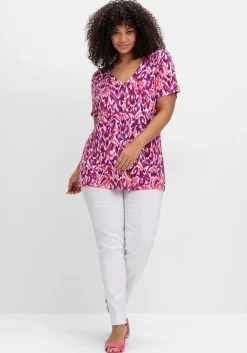 Shirt mit Alloverdruck und V-Ausschnitt<sheego by Joe Browns Best