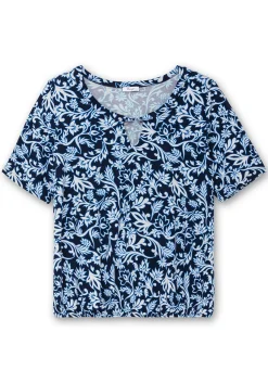 Shirt mit Alloverprint und Cut-out vorn<sheego Fashion
