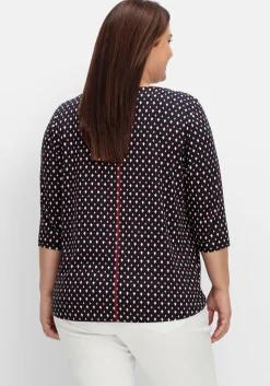 Shirt mit 3/4-Arm und Minimalprint<sheego Online