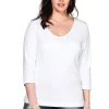 Shirt mit 3/4-Arm und V-Ausschnitt, in Rippqualität<sheego Best