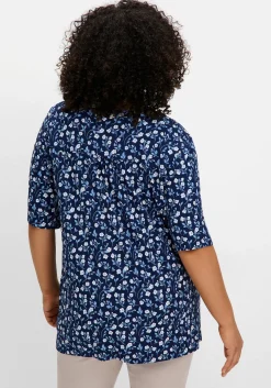 Shirt mit Blümchenprint und Knopfleiste<sheego Outlet