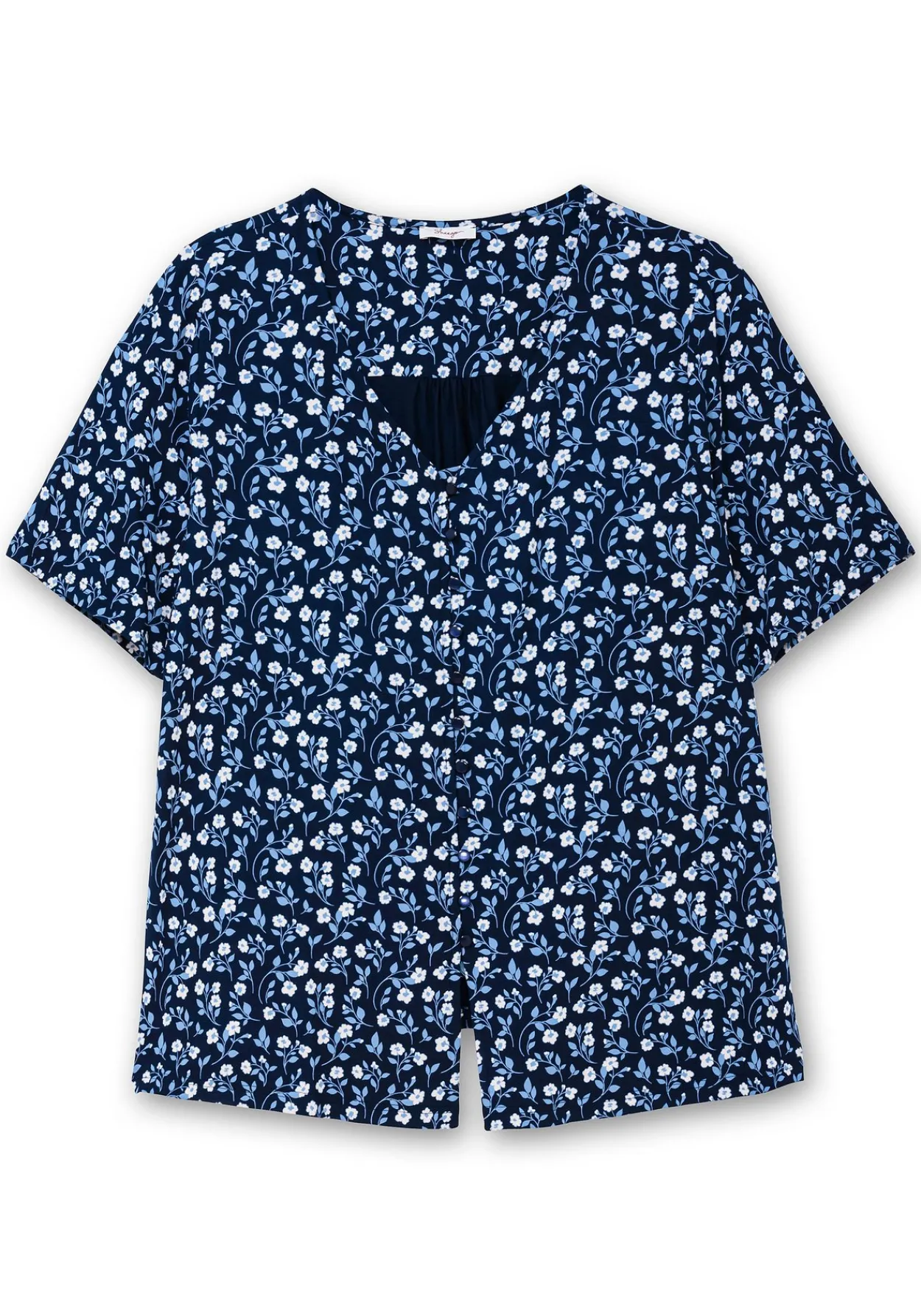 Shirt mit Blümchenprint und Knopfleiste<sheego Outlet