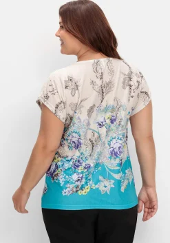 Shirt mit Blumenprint, in bügelfreier Qualität<sheego Outlet