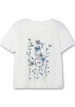 Shirt mit Blumenprint und Gummizugbund<sheego Outlet