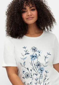 Shirt mit Blumenprint und Gummizugbund<sheego Outlet