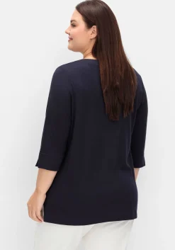 Shirt mit Blumenstickerei aus Pailletten<sheego Hot