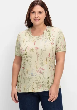 Shirt mit Faltenpartie am Stehkragen<sheego Clearance