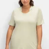 Shirt mit Faltenpartie am Stehkragen<sheego Clearance