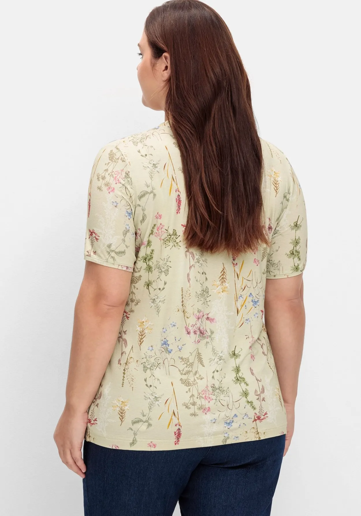 Shirt mit Faltenpartie am Stehkragen<sheego Clearance