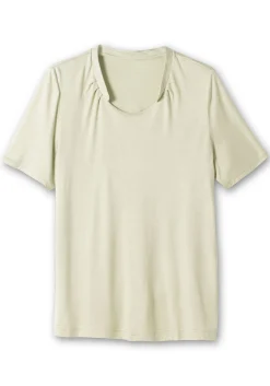 Shirt mit Faltenpartie am Stehkragen<sheego Clearance
