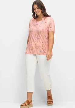 Shirt mit Faltenpartie am Stehkragen<sheego Fashion
