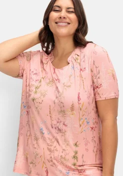 Shirt mit Faltenpartie am Stehkragen<sheego Fashion