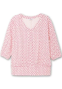 Shirt mit 3/4-Fledermausärmeln und V-Ausschnitt<sheego Fashion