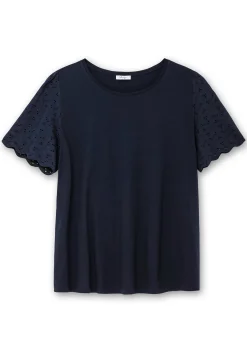 Shirt mit Flügelärmeln aus Lochspitze<sheego Fashion