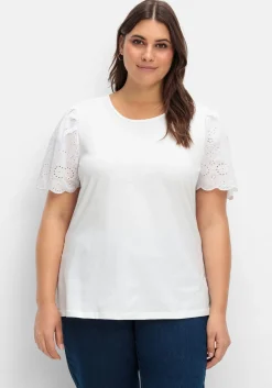 Shirt mit Flügelärmeln und Lochstickerei<sheego New