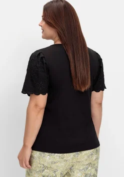 Shirt mit Flügelärmeln und Lochstickerei<sheego Clearance
