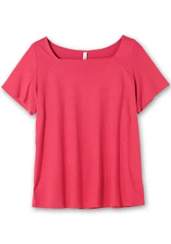 Shirt mit Flügelärmeln und Karree-Ausschnitt<sheego Discount