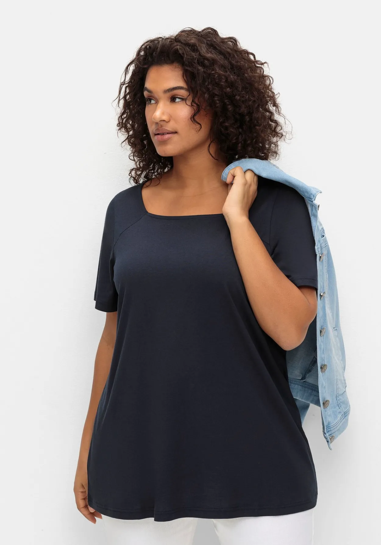 Shirt mit Flügelärmeln und Karree-Ausschnitt<sheego Best