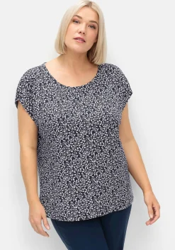 Shirt mit floralem Minimal-Alloverdruck<sheego Fashion