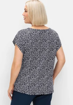 Shirt mit floralem Minimal-Alloverdruck<sheego Fashion